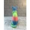 Pastel Rainbow Kedi Figürü Masa ve Raf Üstü Ev Dekorasyonu