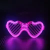 Pembe LED Işıklı Kalp Gözlük – 3 Modlu Parti & Glow Gözlüğü