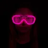 Pembe Led Işıklı Parti Gözlüğü - Neon Glow Şerit Gözlük 3 Modlu (5047)
