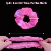 Pembe Renk Led Işıklı Lastikli Saç Tokası - 3 Modlu Festival - Parti Saç Tokası (5047)