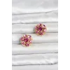 Pembe Zirkon Taşlı Düğme veya Manşet Broşu