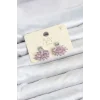 Pembe Zirkon Taşlı Gümüş Swan Kuğu Model Kadın Küpe