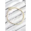 Pirinç Charm Zirkon Taşlı Kalp Model Gold Renk Kadın Bileklik