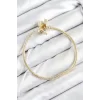 Pirinç Charm Zirkon Taşlı Taç Model Gold Renk Kadın Bileklik