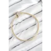 Pirinç Charm Zirkon Taşlı Yıldız Model Gold Renk Kadın Bileklik