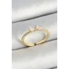 Pirinç Fiyonk Figürlü Zirkon Taşlı Gold Renk Ayarlanabilir Kadın Yüzük