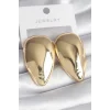 Pirinç Gold Renk Badem Model Kadın Küpe
