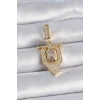 Pirinç Gold Renk Baget Zirkon Taşlı Ajda Charm
