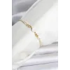 Pirinç Gold Renk Çiçek Model Su Yolu Kadın Bileklik