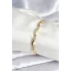 Pirinç Gold Renk Dalgalı Model Kadın Bileklik