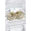 Pirinç Gold Renk Halka Model Vintage Kadın Küpe