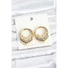 Pirinç Gold Renk Halka Sarmal Model Vintage Kadın Küpe