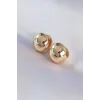 Pirinç Gold Renk İçi Boş Minimal Topçuk Küpe
