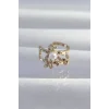 Pirinç Gold Renk İncili Ahtapot Earcuff Küpe