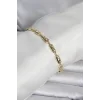 Pirinç Gold Renk Kutup Yıldızı İşleme Kadın Bileklik