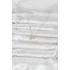 Pirinç Gold Renk Minimal Kutup Yıldızı Model Kadın Kolye