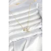 Pirinç Gold Renk Minimal Yıldız Model Kadın Kolye