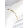 Pirinç Gold Renk Nokta Model Zirkon Taşlı Kadın Bileklik