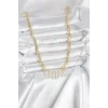 Pirinç Gold Renk Saçaklı Model Kadın Kolye