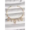 Pirinç Gold Renk Sallantı Zirkon Taşlı Messika Figür Charm Kadın Bileklik