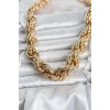 Pirinç Gold Renk Sarmal Halat Model Kadın Kolye