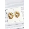 Pirinç Gold Renk Sarmal Halka Model Vintage Kadın Küpe