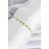 Pirinç Gold Renk Sıralı Yıldız Model Su Yolu Kadın Bileklik