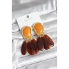 Pirinç Gold Renk Vintage Model Kadın Küpe