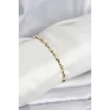 Pirinç Gold Renk VIP Seri Kemik Model Zirkon Taşlı Kadın Bileklik
