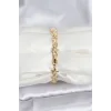 Pirinç Gold Renk VIP Seri Sıralı Taşlı Yıldız Model Zirkon Taşlı Kadın Bileklik