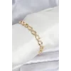 Pirinç Gold Renk VIP Seri Zincir Model Zirkon Taşlı Kadın Bileklik