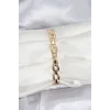 Pirinç Gold Renk VIP Seri Zincir Model Zirkon Taşlı Kadın Bileklik