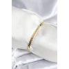 Pirinç Gold Renk Yassı Zincir Model Kadın Bileklik