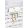 Pirinç Gold Renk Yıldız Model YSX Trio Küpe Seti