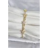 Pirinç Gold Renk Yıldız Model Zirkon Taşlı Kadın Bileklik