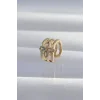 Pirinç Gold Renk Yonca Earcuff Küpe