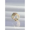 Pirinç Gold Renk Yonca Earcuff Küpe