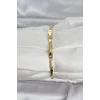 Pirinç Gold Renk Yonca Model Zirkon Taşlı Kadın Bileklik
