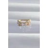 Pirinç Gold Renk Zirkon Taş Kaplama Earcuff Küpe