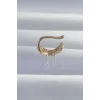 Pirinç Gold Renk Zirkon Taş Kaplama Earcuff Küpe