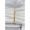 Pirinç Gold Renk Zirkon Taşlı Ay ve Yıldız Model Kadın Bileklik