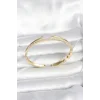 Pirinç Gold Renk Zirkon Taşlı Çivi Model Kadın Kelepçe Bileklik