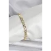 Pirinç Gold Renk Zirkon Taşlı Kadın Bileklik