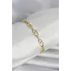 Pirinç Gold Renk Zirkon Taşlı Kadın Bileklik