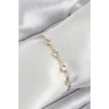 Pirinç Gold Renk Zirkon Taşlı Kadın Bileklik