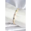 Pirinç Gold Renk Zirkon Taşlı Kadın Bileklik