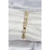 Pirinç Gold Renk Zirkon Taşlı Kadın Bileklik
