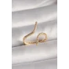 Pirinç Gold Renk Zirkon Taşlı Kadın Yüzük