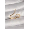 Pirinç Gold Renk Zirkon Taşlı Kadın Yüzük