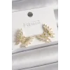 Pirinç Gold Renk Zirkon Taşlı Kelebek Model Kadın Küpe
